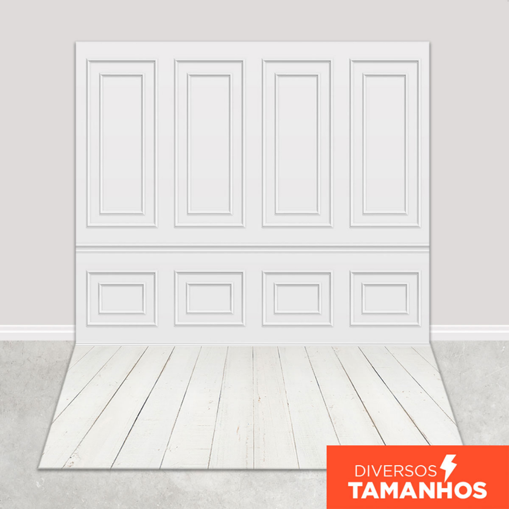 Fundo Fotográfico Parede Branca Boserie Em Tecido FFB-438