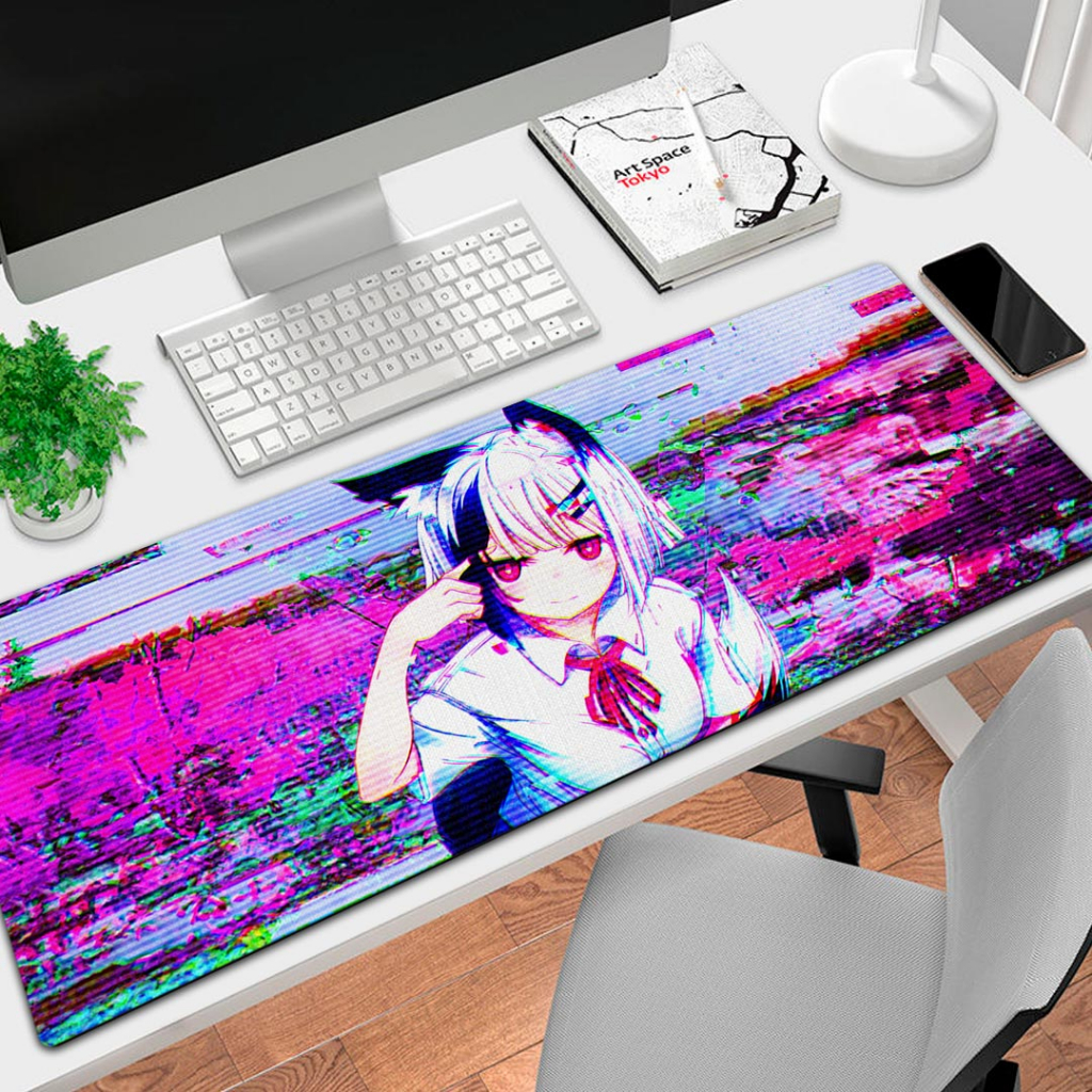 Mousepad Gamer Escritório vários tamanhos - GLITCH ANIME GIRL