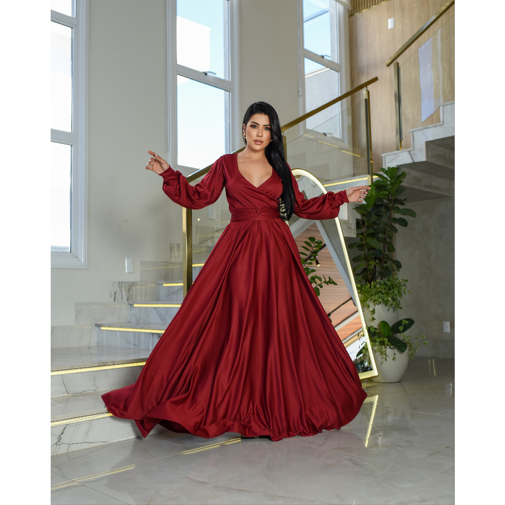 Vestido de Festas Madrinhas Lilás Elegante Sônia Anair