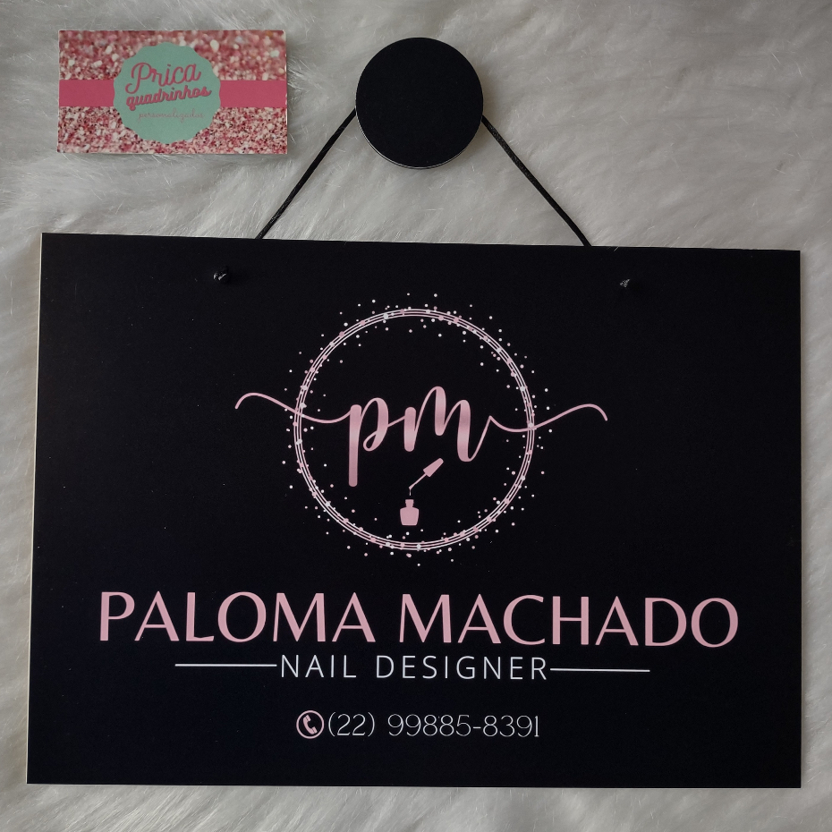 PLACA DE ENTRADA DE PORTA COM LOGO LOGOMARCA RETANGULAR CLÍNICA CONSULTÓRIO SALÃO