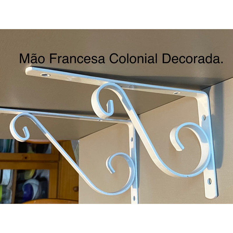 Mão Francesa Colonial Decorativa de 20, 25, 30 e 40 cm suporta 30 kilos pintura especial branca ou preta