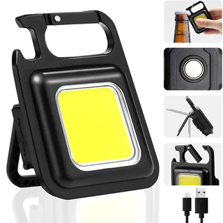 Mini Lanterna Com LED Portátil USB Recarregável Iluminação ajustável 3 Modos De Luz Lanternas Chaveiro Abridor De Garrafa E Ima