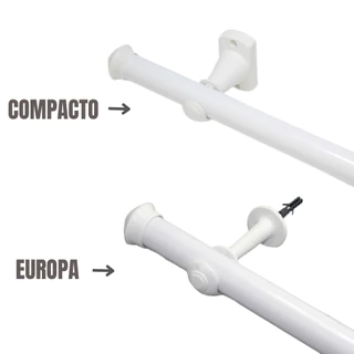Varão de Cortina 1,80 Metros 19mm Branco Compacto / Europa