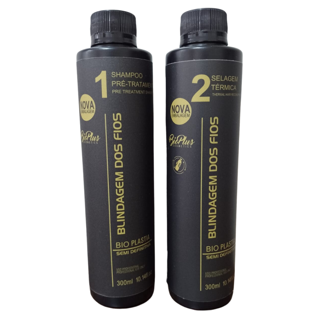 Kit Progressiva Blindagem Com Formol 300 ml Shampoo + Ativo 2x300ml ...