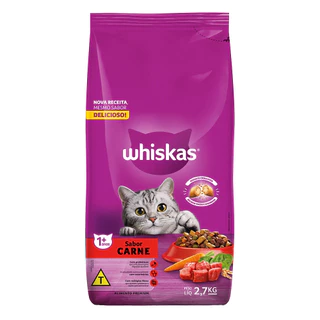 Ração Whiskas Para Gatos Adultos Sabor Carne 2,7kg em Oferta na Shopee