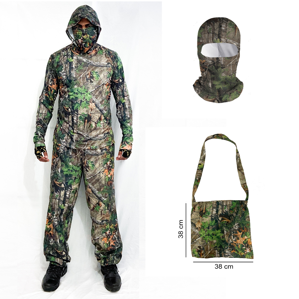 Roupa camuflada + bornal e Balaclava