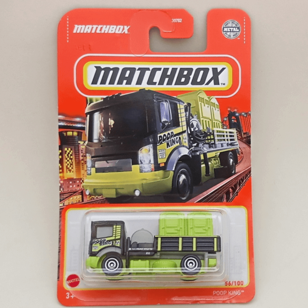 Matchbox Poop King - Collezione Esclusiva 56/100, Colore Nero/Verde Lime