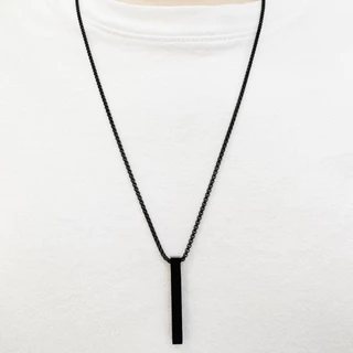 Colar De Charme Geometrico Retangulo Masculino Colar Preto 70CM
