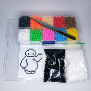 Kit Perler Beads 2,6mm, 5000Peças, Pegboard, Pinça, Papel Para Passar, com  argola p/ chaveiro