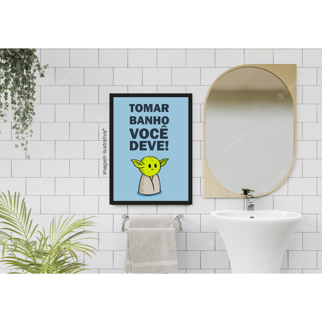 Placa MDF Star Wrs - Tomar banho você deve 20x30cm