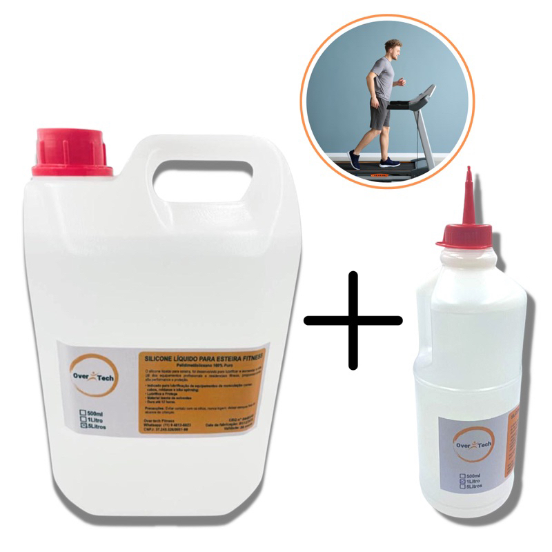 5 Litros Silicone Lubrificante Esteira + 1 Litro Silicone Grátis