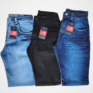 Kit 3 Calças Jeans Masculina Tradicional - Calça Direto da Fábrica
