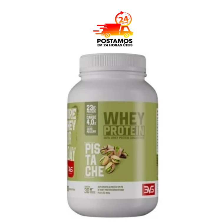 Whey Protein 100% Pistache – Proteína Concentrado Baunilha 900g 3VS Nutrition – Rende 30 doses