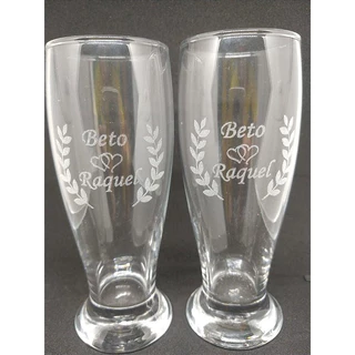 Par de Tulipa Chopp Vidro Personalizada - 300ml
