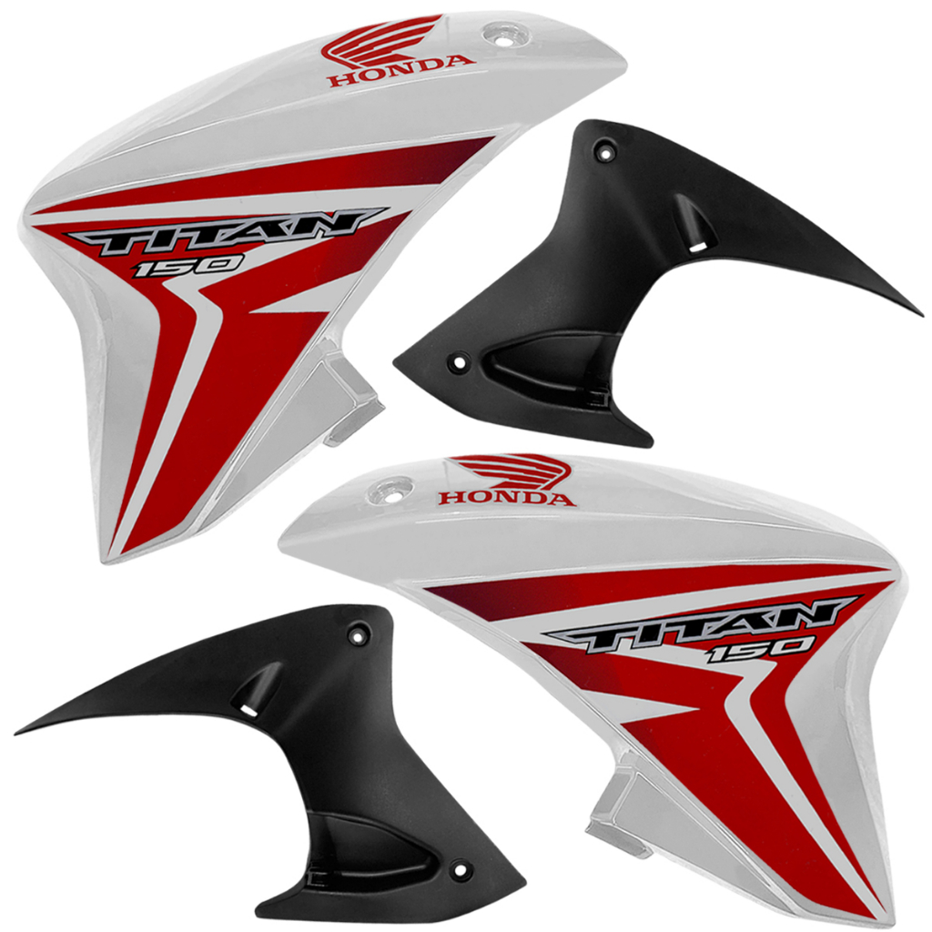 Aba Tanque Cg 150 Titan Branca 2015 Mod Original C/ Adesivos