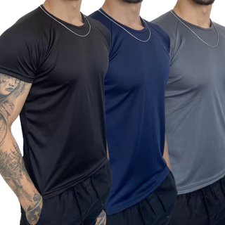 Kit 3 Camisetas Dry Fit Masculina - Casual - Treino - Academia - Esportes - Exercícios - Corrida