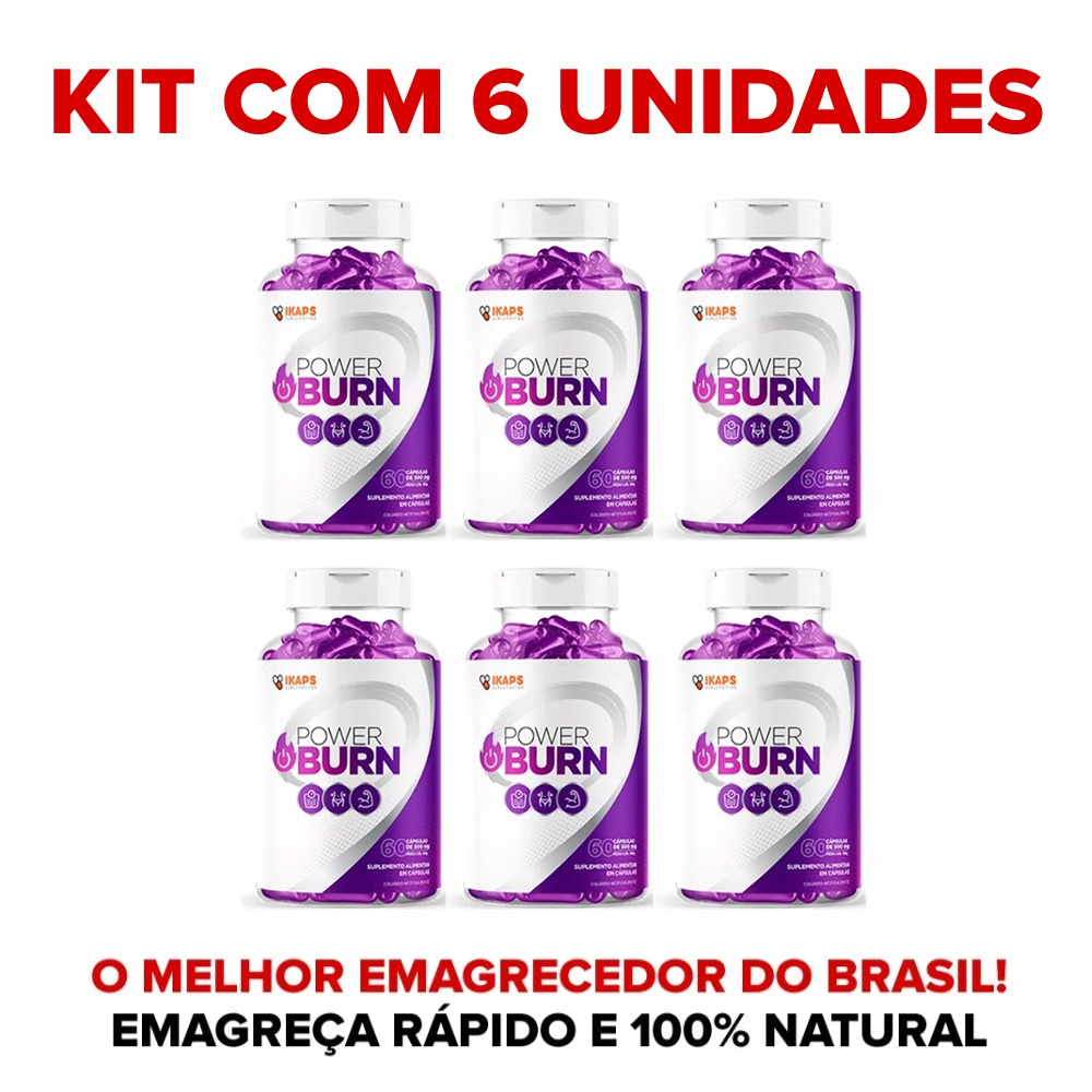 Kit 6 Potes PowerBurn - Queima de Gordura Acelera Metabolismo | Shopee ...