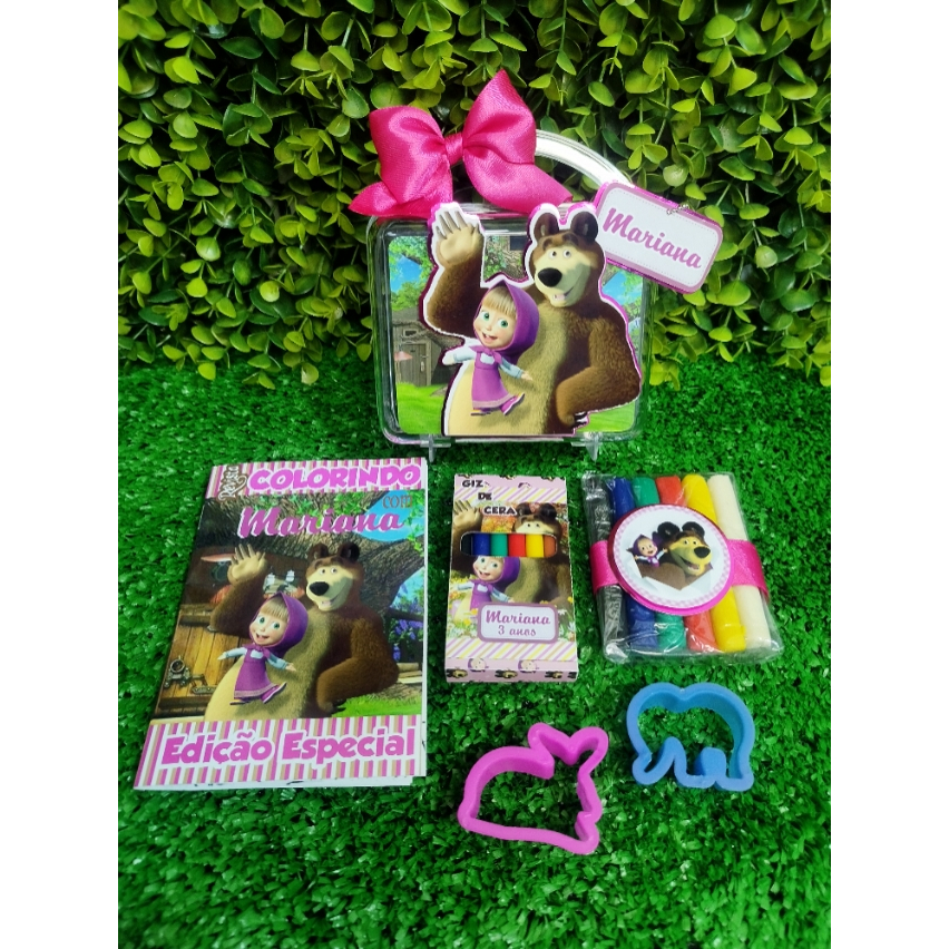 10 Kits Diversão Personalizado 135x17x7 De Luxo Masha E O Urso Shopee Brasil 