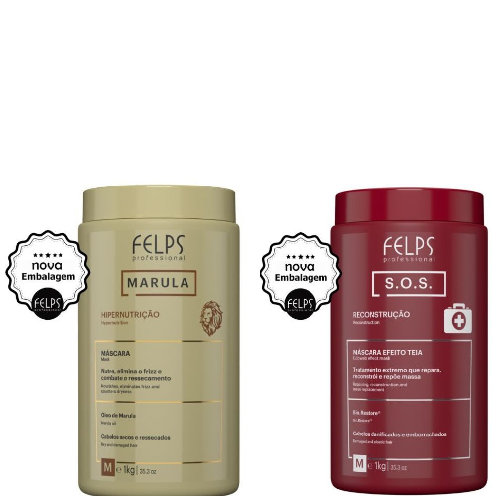 Kit Felps Mascara Sos Felps 1kg + Marula Felps 1kg | Shopee Brasil