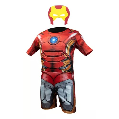 Fantasia Roupa Homem de Ferro Infantil com Enchimento e Máscara ...