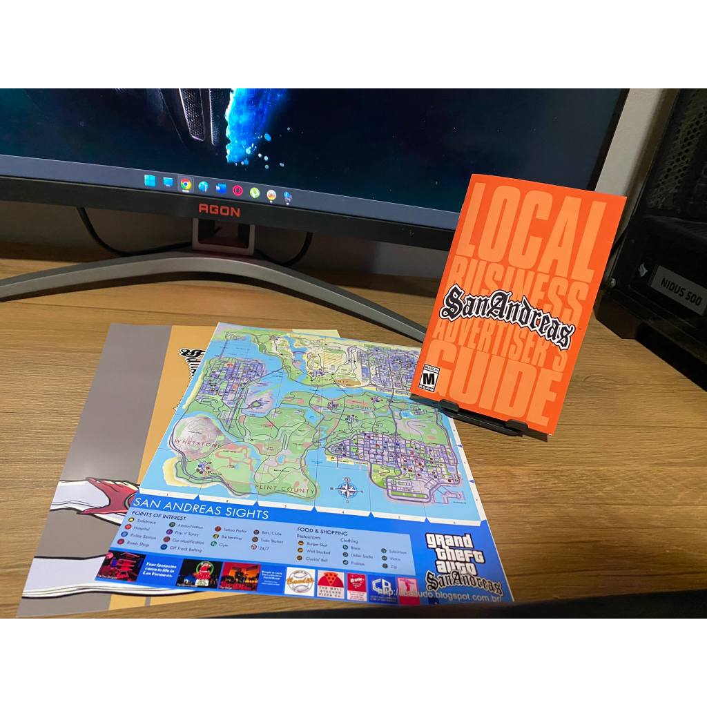 Manual do GTA San Andreas do PS2 com Pôster e Mapa