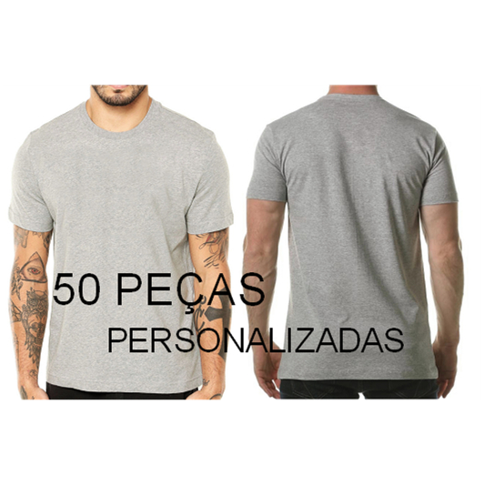 KIT CAMISETAS CINZA MESCLA PERSONALIZADAS FRENTE E COSTAS | Shopee Brasil