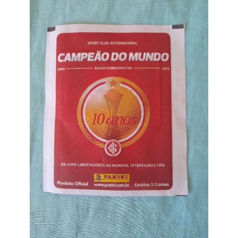 Envelope de figurinhas lacrado Internacional campeão do Mundo