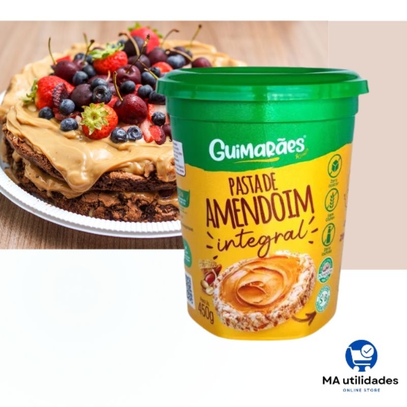Creme Pasta De Amendoim Integral Sem Açúcar 450g Recheios Café da Manhã ...