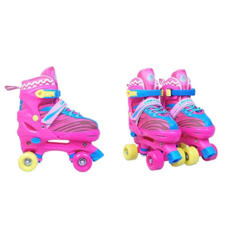 Patins Juvenil Roller  Quad 4 Rodas Coloridas Com Led Menina Ajustavel com Freio Frontal Patinacao em Oferta na Shopee
