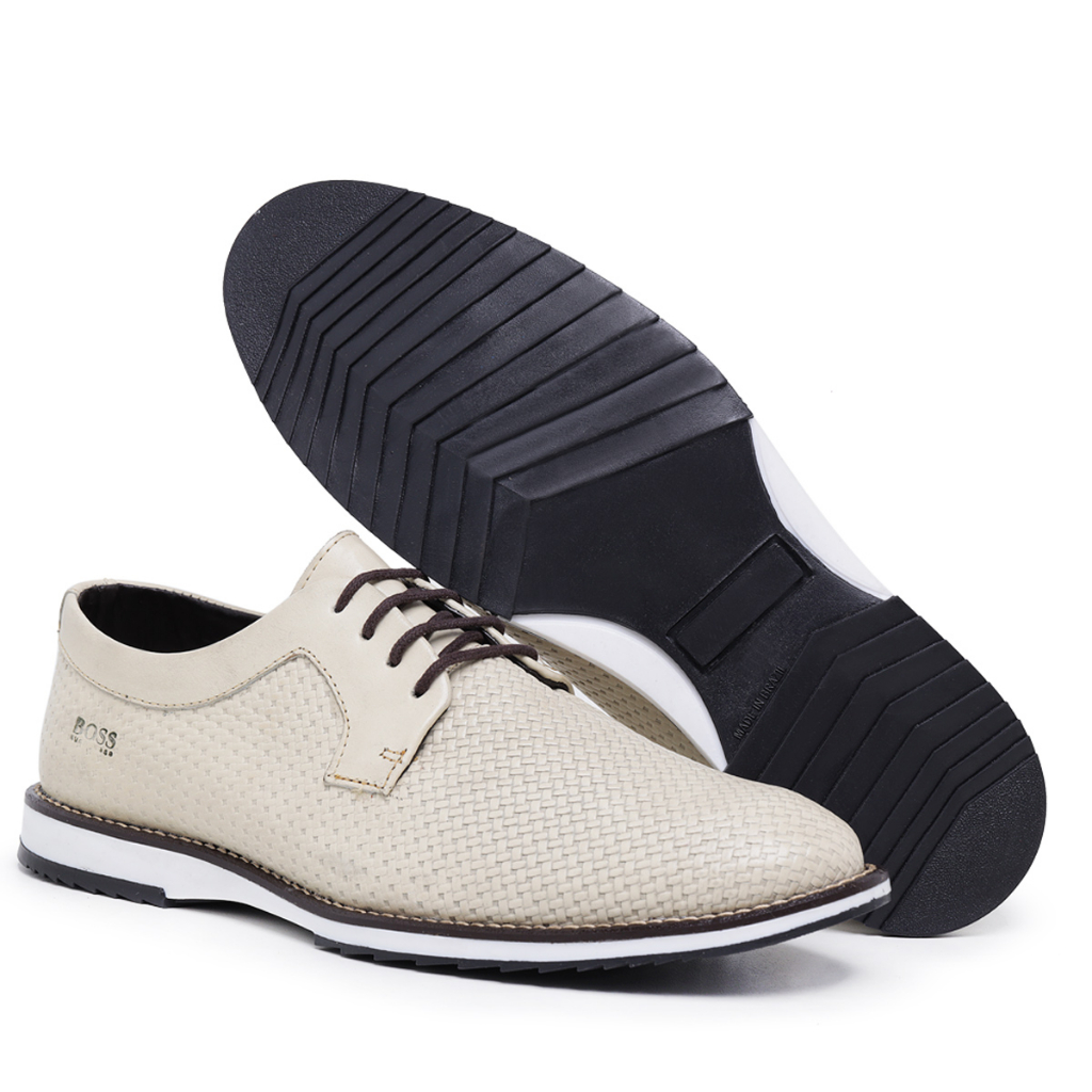 Sapato Oxford Masculino Derby Casual Social Moderno Confortável Atemporal Antiderrapante Elegante Estiloso da Moda Homem Boss Tricê