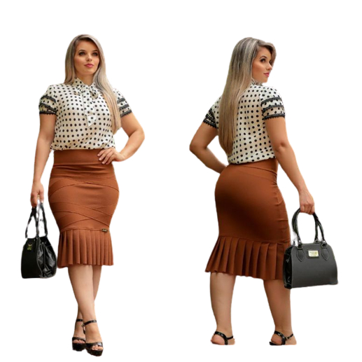 Saia midi hot sale da moda