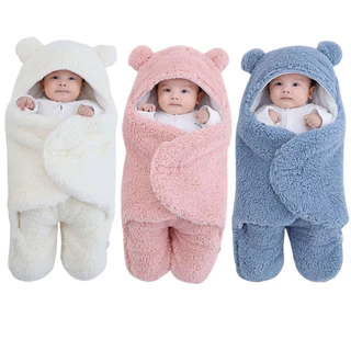 Saco de Dormir Bebe Ursinho com Sherpa Inverno Menina e Menino Charutinho Enrolar o Bebe | 2 CORES
