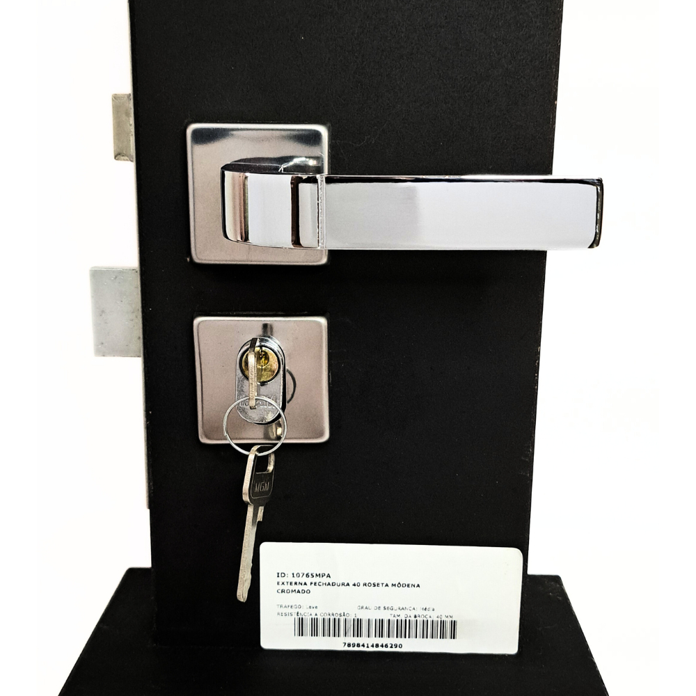 Fechadura Para Porta Externa Quarto Sala Modena Cromada Mgm