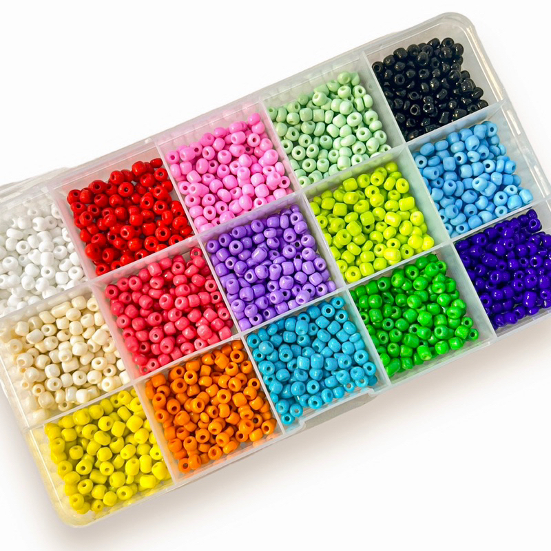 Kit de Miçanga 6/0 - 04mm P/Bijuterias 15 cores