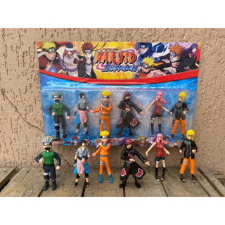 brinquedo bonecos encartelado Naruto com 6 bonecos