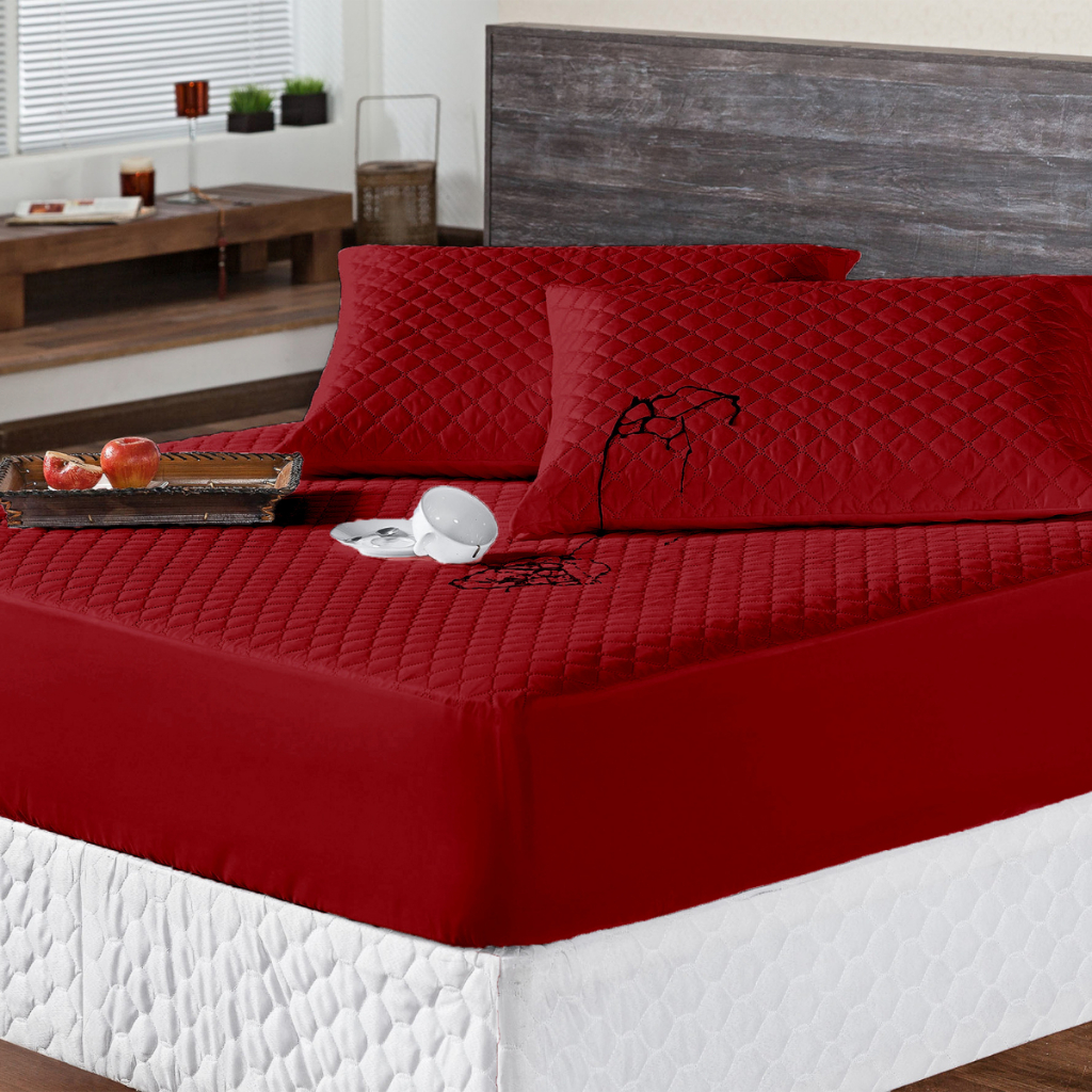 Capa tipo Colcha com Elástico Protetora Impermeável para Colchão Casal Padrão Lençol Matelada Ultrassonico 01 Peça 188 x 138 cm