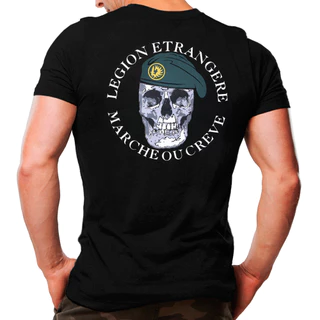 Camiseta Militar Estampada Legião Estrangeira | Preta - Atack