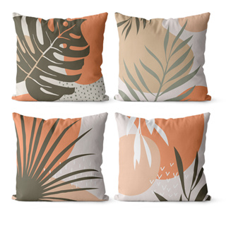 Kit 4 Capas De Almofadas Decorativas Floral Moderna