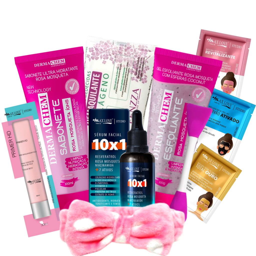 Kit limpeza de pele oleosa seca mista linha completa skin care cuidado