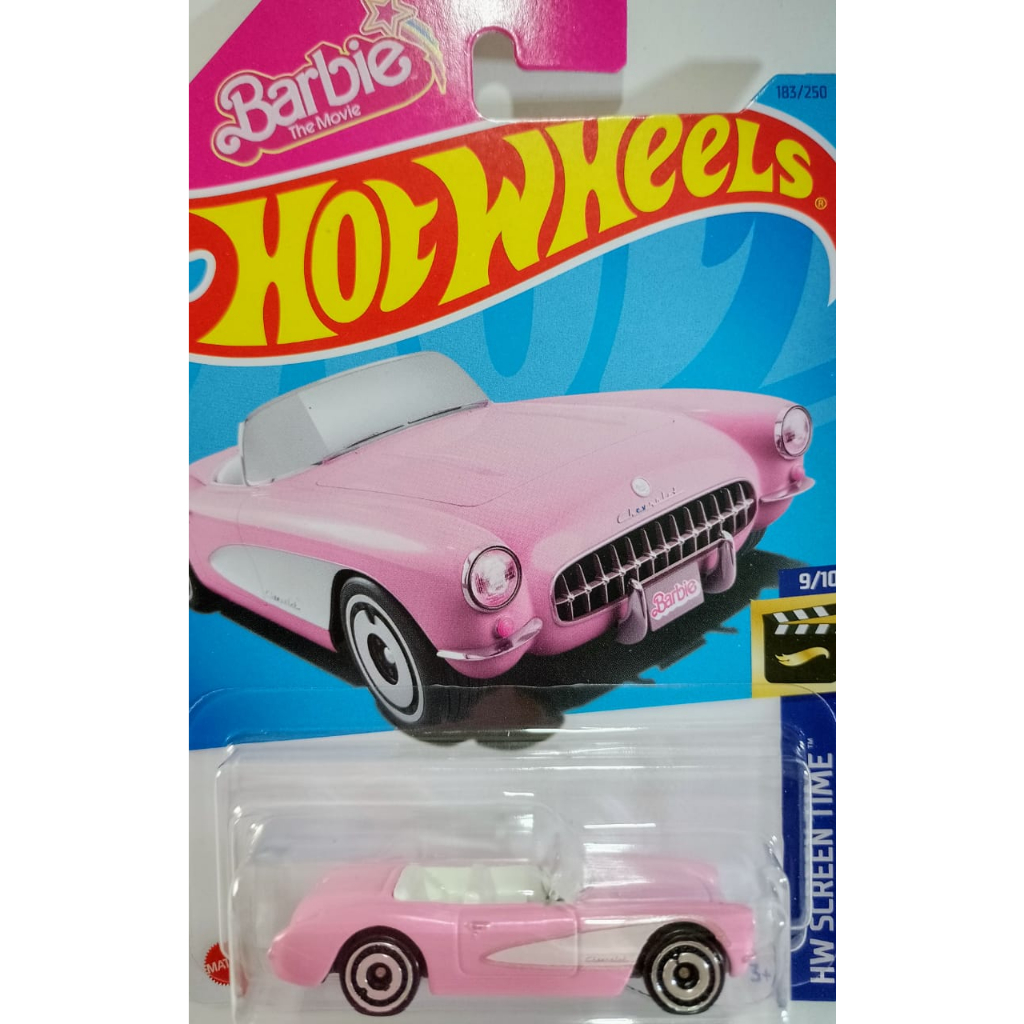Hot Wheels - 1956 Corvette - HW Screen Time 9/10 - HKK87 - Short Card - Barbie The Movie - Mattel 2023