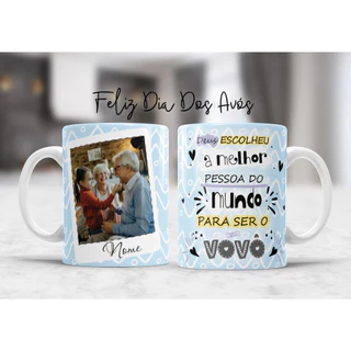 Caneca Porcelana com foto Vovô e Bisavô