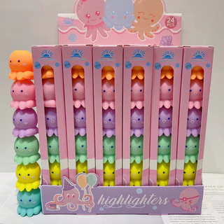 Marca Texto Polvo Conjunto com 5 cores Neon formado Grande