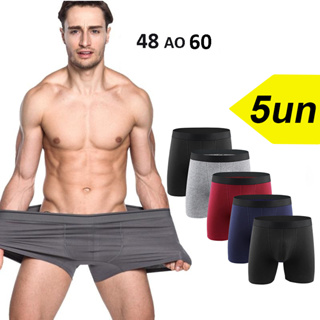 KIT COM 5 cueca box boxer masculina PLUS SIZE extra grande do 48 ao 60
