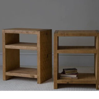 Kit com 2 mesa de cabeceira em madeira rustica