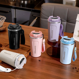 Copo Infusor Térmico De Aço Inox Vacuum Mugs Caneca Café 500 Ml Hot com termômetro digital