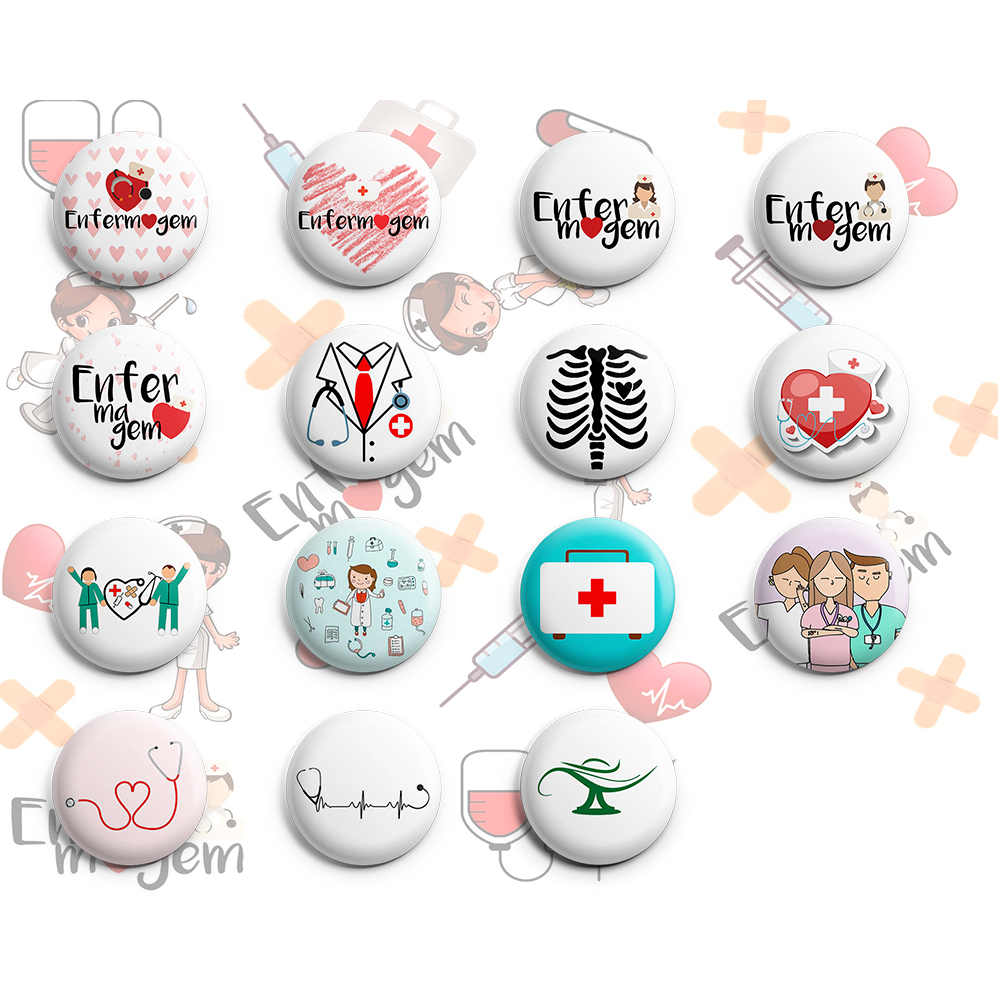 Botton Enfermagem - Botum / Boton / Broche (3,5cm & 4,5cm) | Shopee Brasil