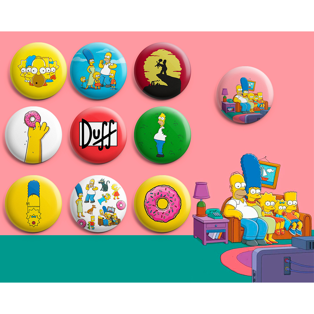 Botton Os Simpsons - Botum / Boton / Broche (3,5cm & 4,5cm) | Shopee Brasil