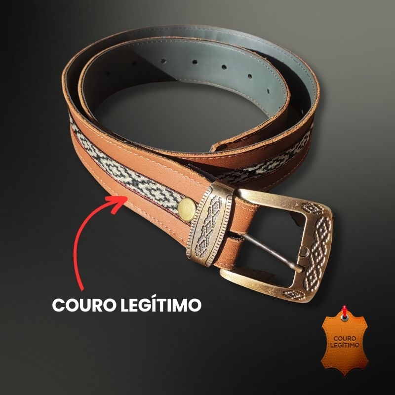 Cinto De Couro Legítimo Campeiro Gaúcho Country Fivela Metal