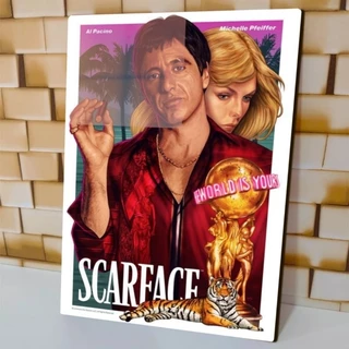 Quadro Metalizado Scarface Tony Montana Al Pacino