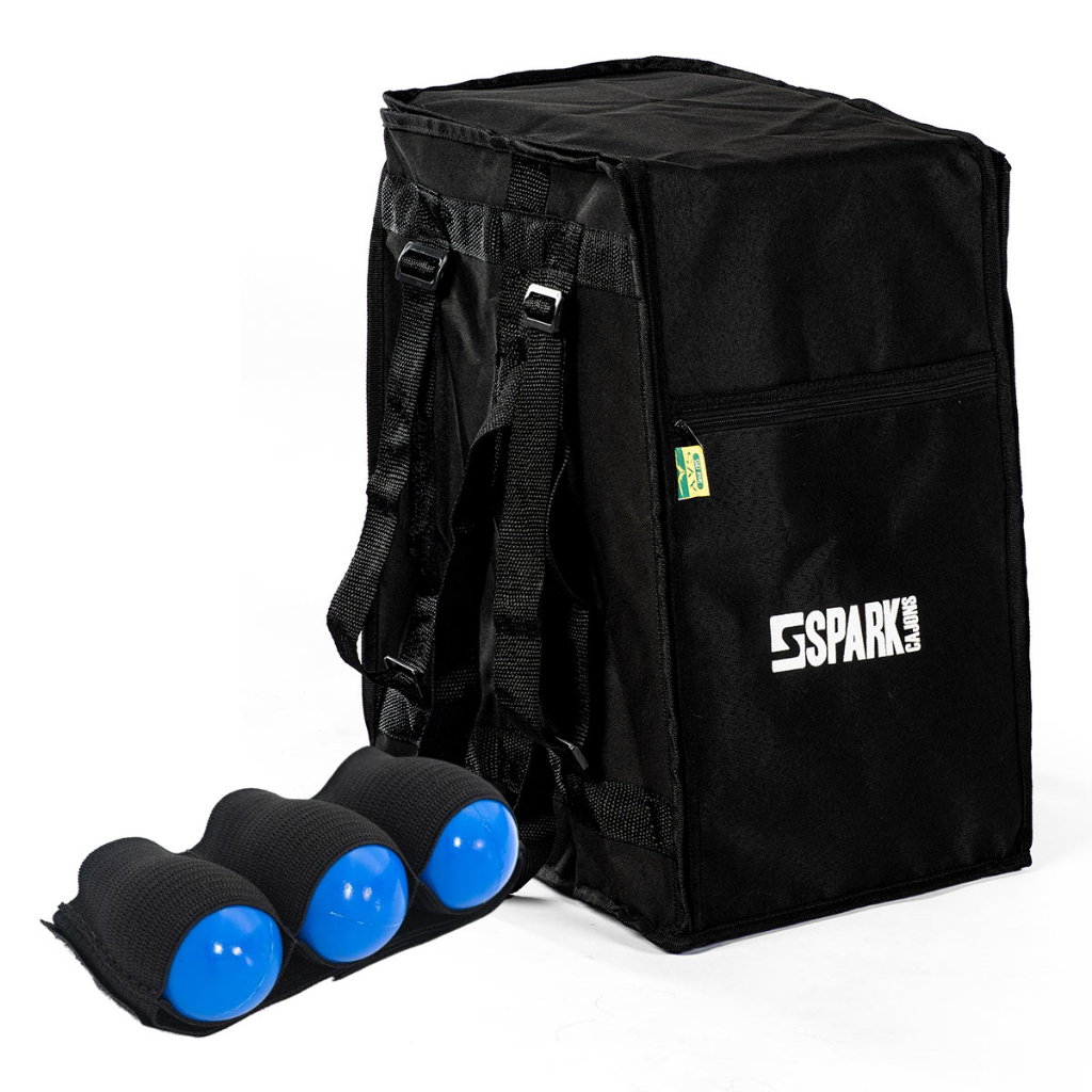 Bag Cajon + Canela Shaker Chocalho Ganza Ovinho 03 em 01